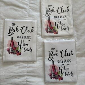 Wine-Themed Kitchen Towels - White